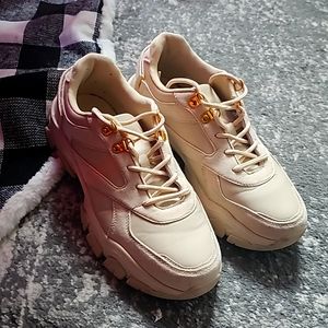 Casual tennis shoes, JF, size 9, taupe